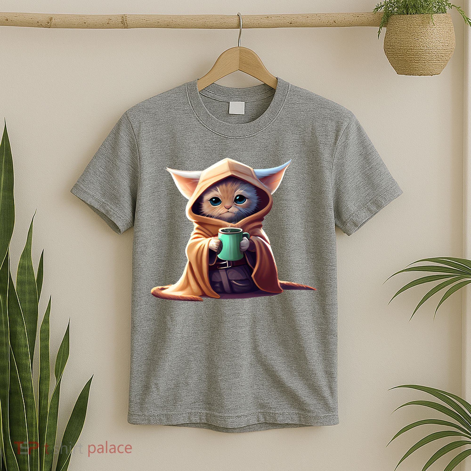 Cat Coffee Lover Kitten Baby Cute Adorable Fan Art Gift T-Shirt
