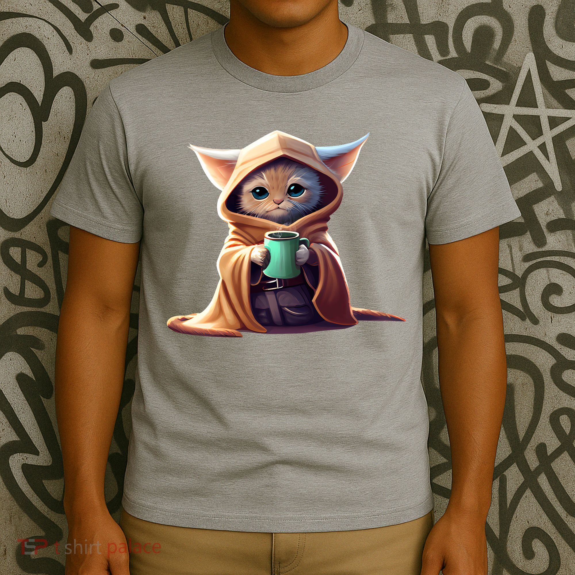 Cat Coffee Lover Kitten Baby Cute Adorable Fan Art Gift T-Shirt