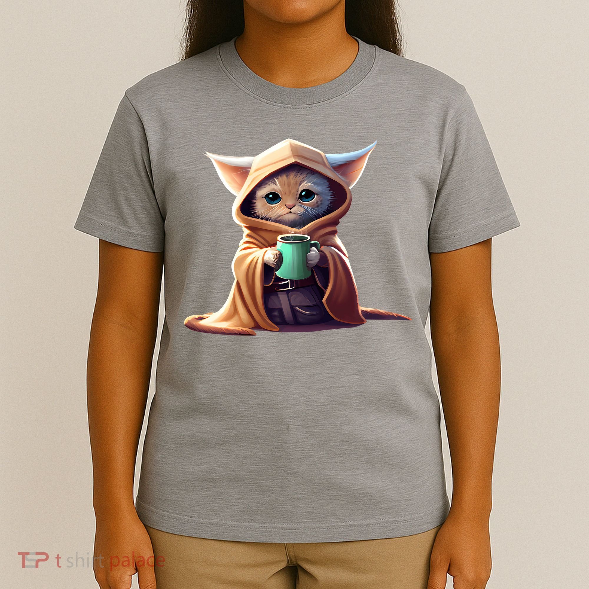 Cat Coffee Lover Kitten Baby Cute Adorable Fan Art Gift T-Shirt