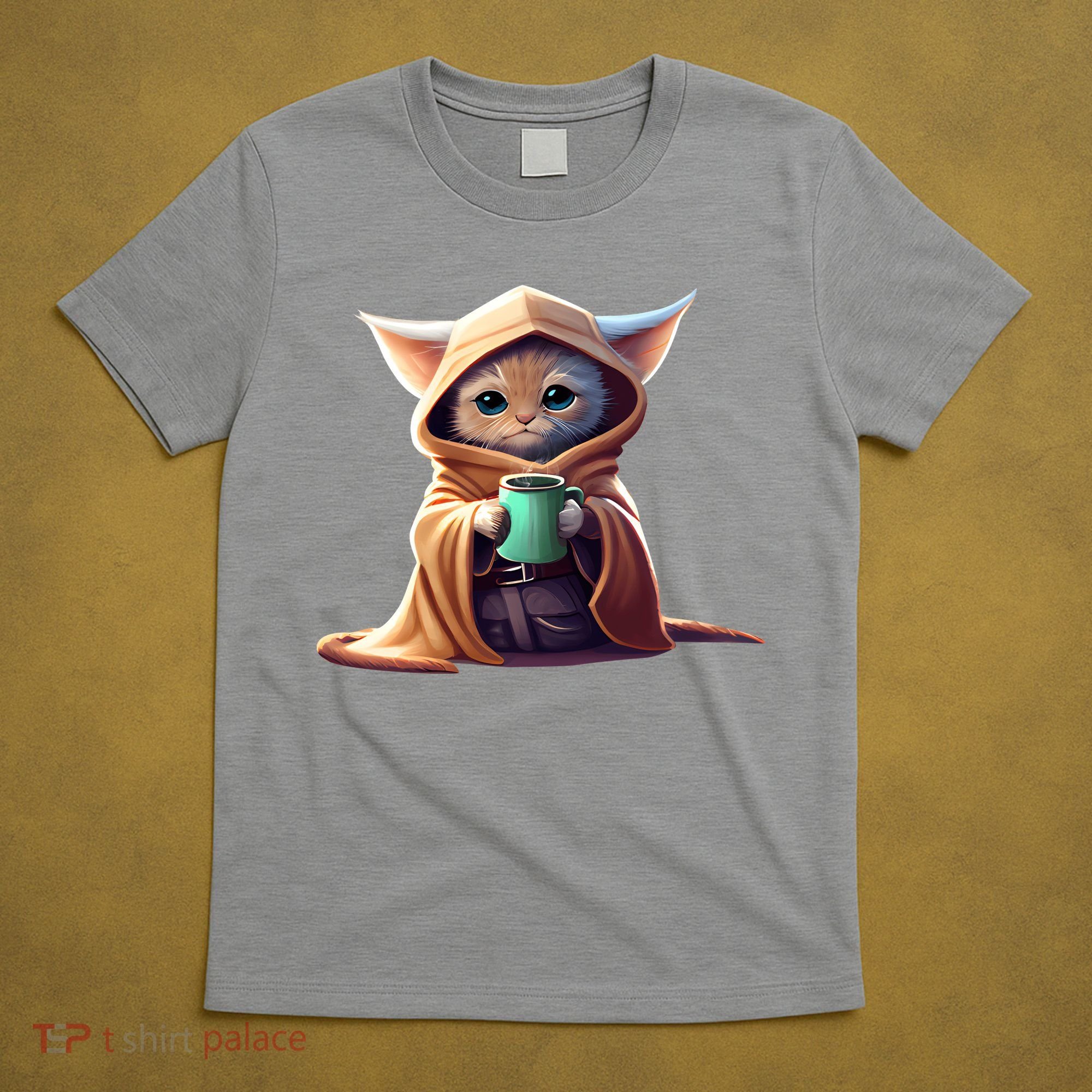 Cat Coffee Lover Kitten Baby Cute Adorable Fan Art Gift T-Shirt
