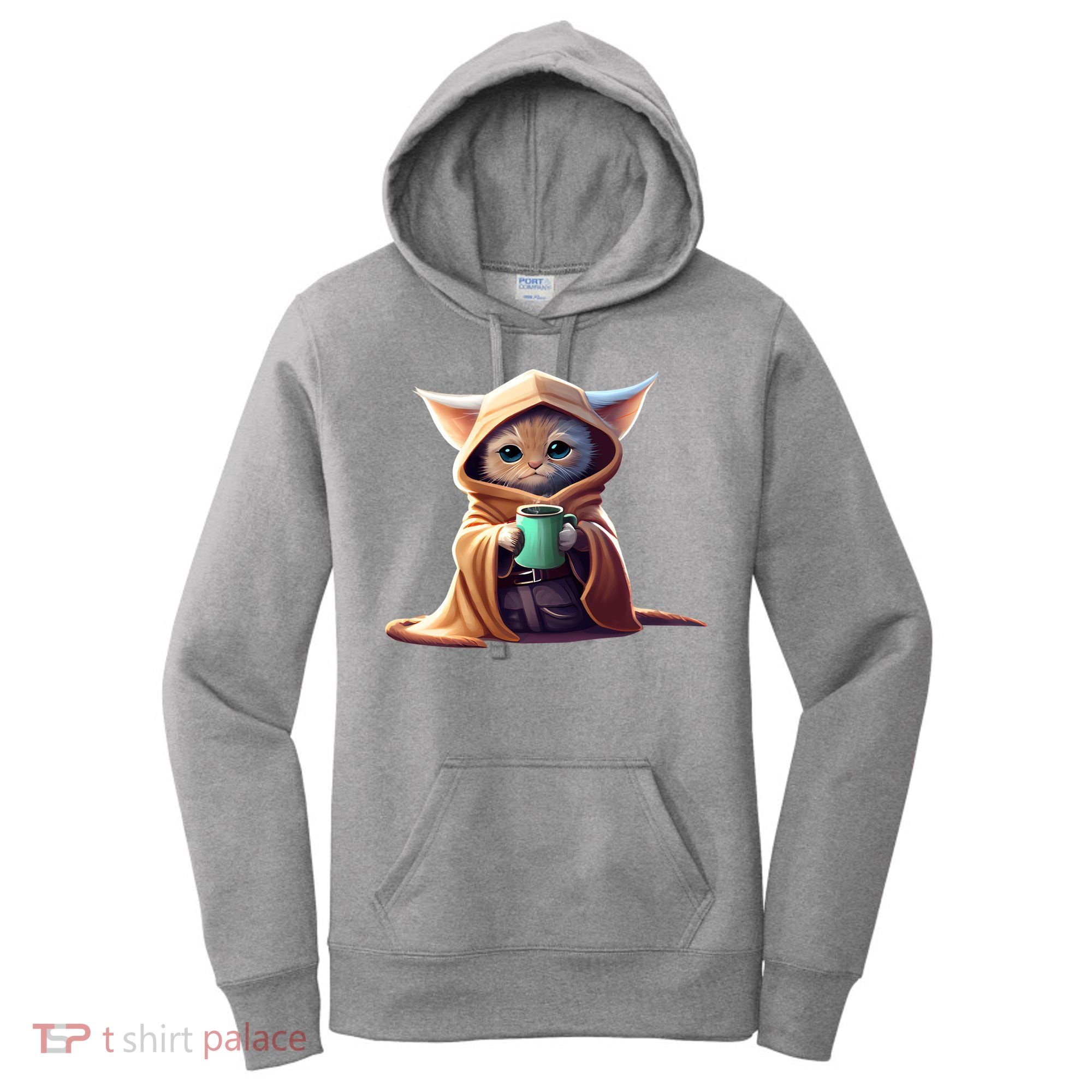 Cat Coffee Lover Kitten Baby Cute Adorable Fan Art Gift Women's Hoodie
