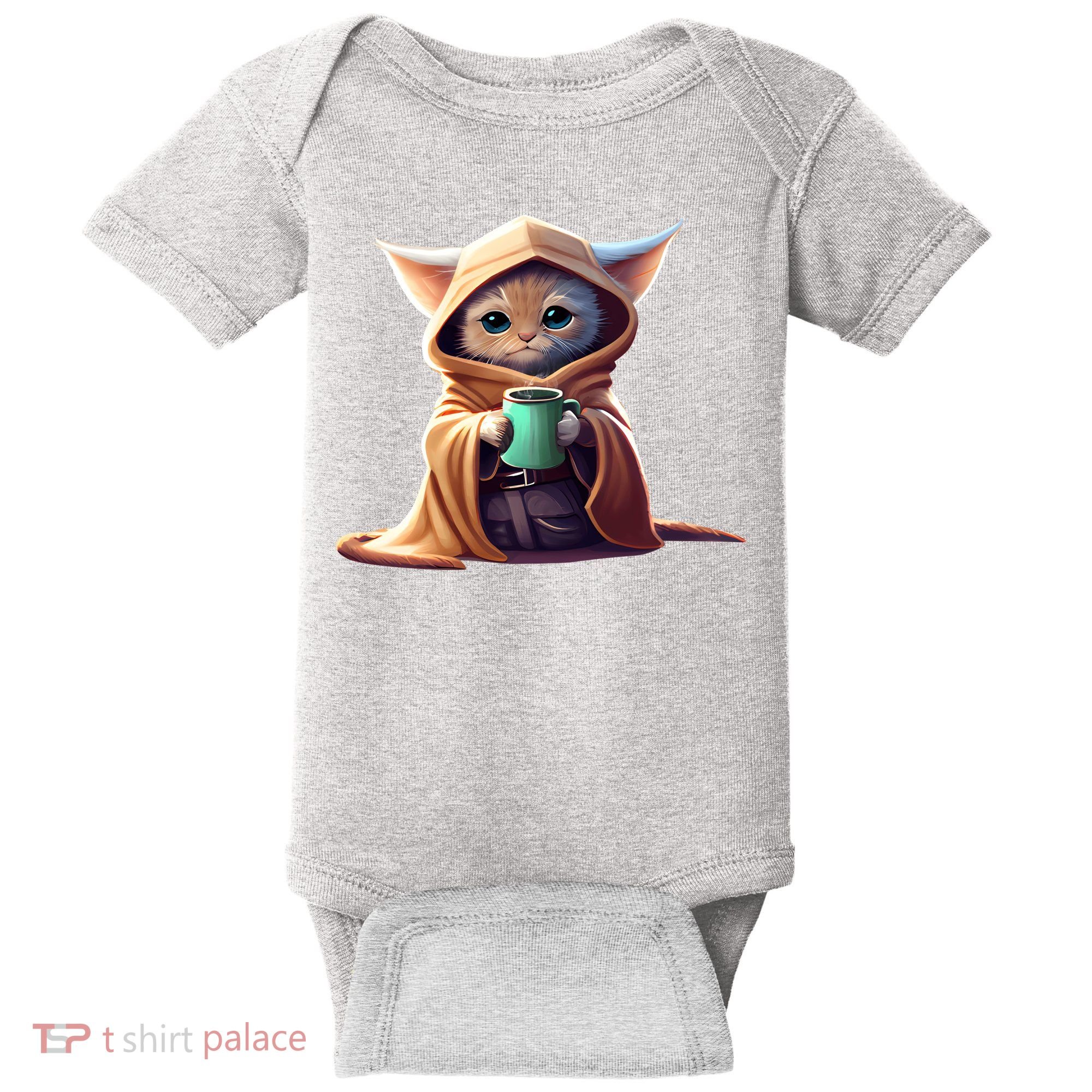 Cat Coffee Lover Kitten Baby Cute Adorable Fan Art Gift Baby Bodysuit