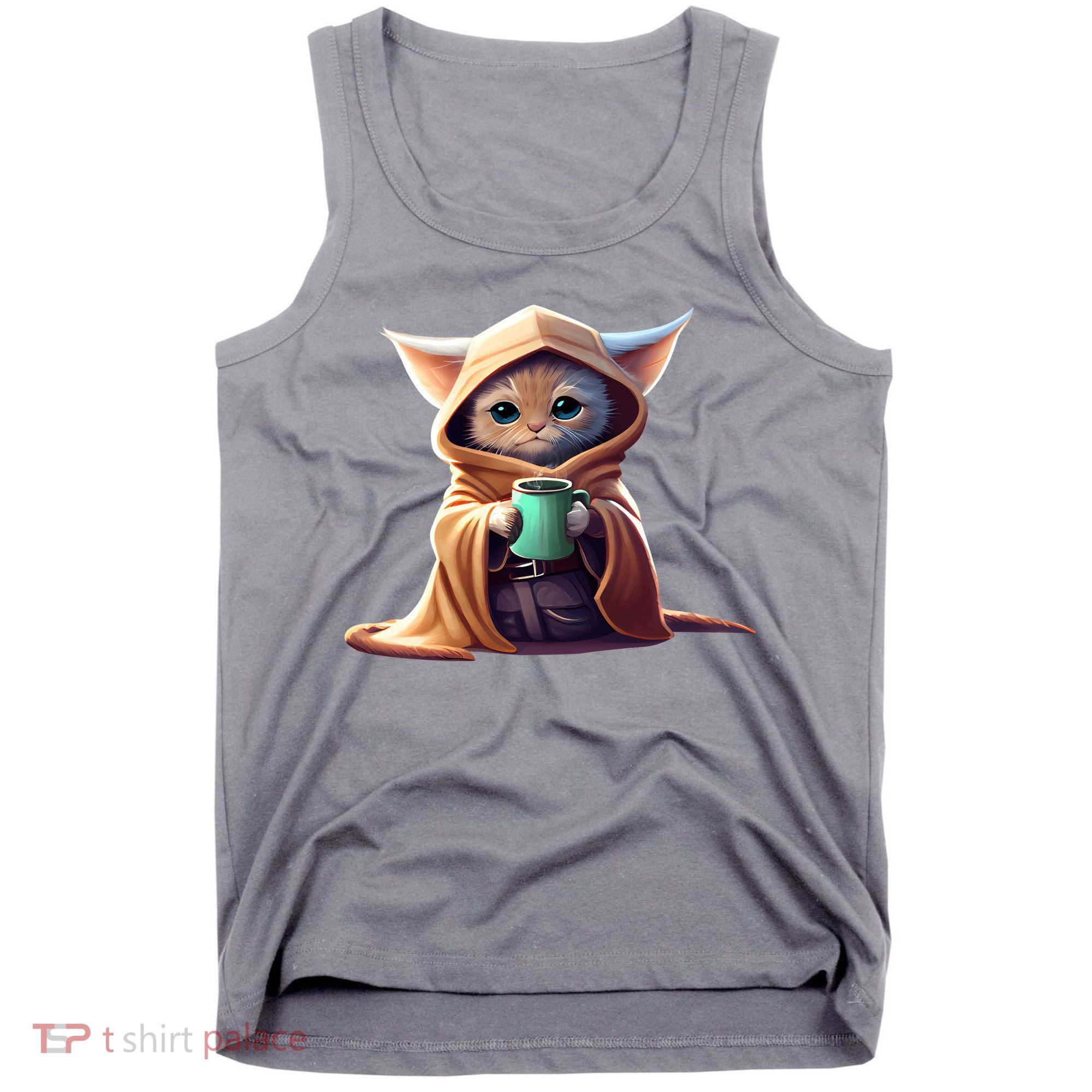 Cat Coffee Lover Kitten Baby Cute Adorable Fan Art Gift Tank Top