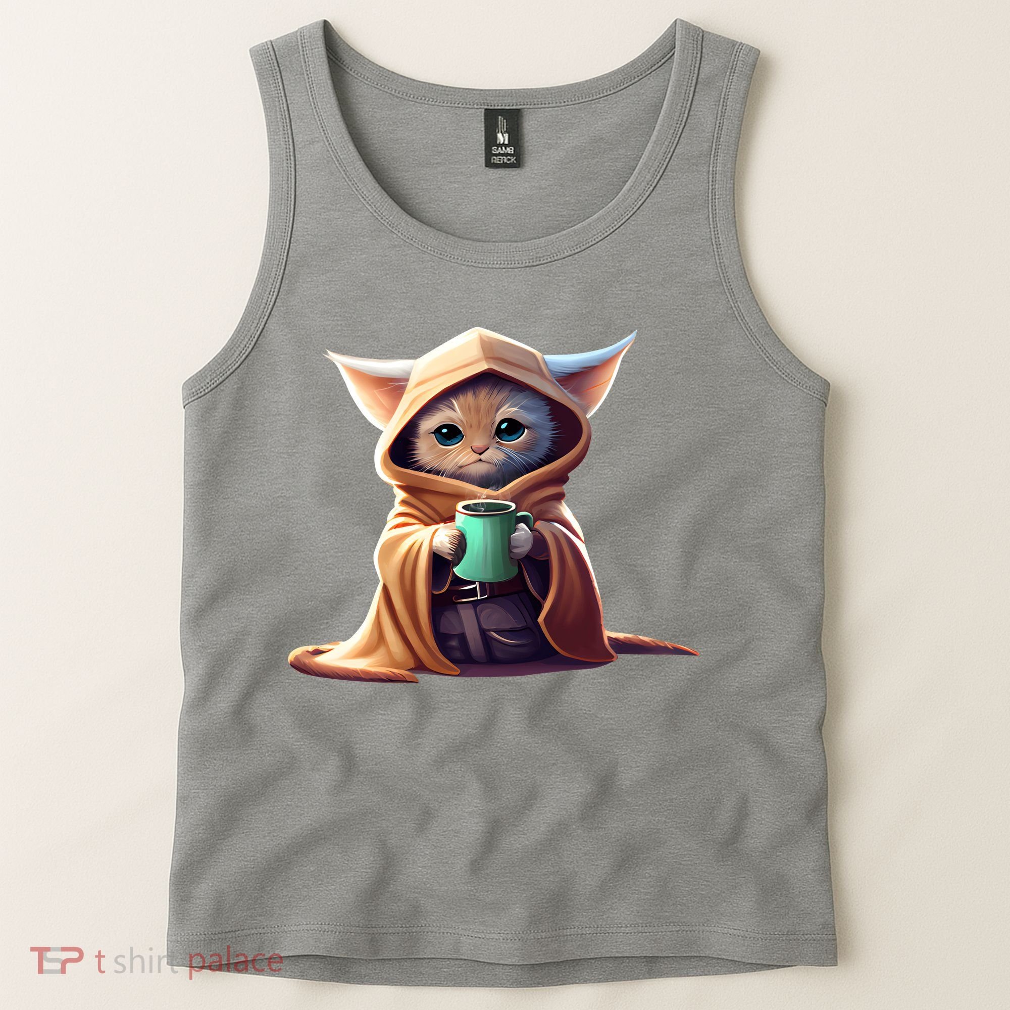 Cat Coffee Lover Kitten Baby Cute Adorable Fan Art Gift Tank Top