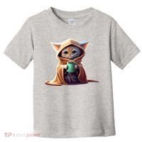 Cat Coffee Lover Kitten Baby Cute Adorable Fan Art Gift Toddler T-Shirt thumb 0