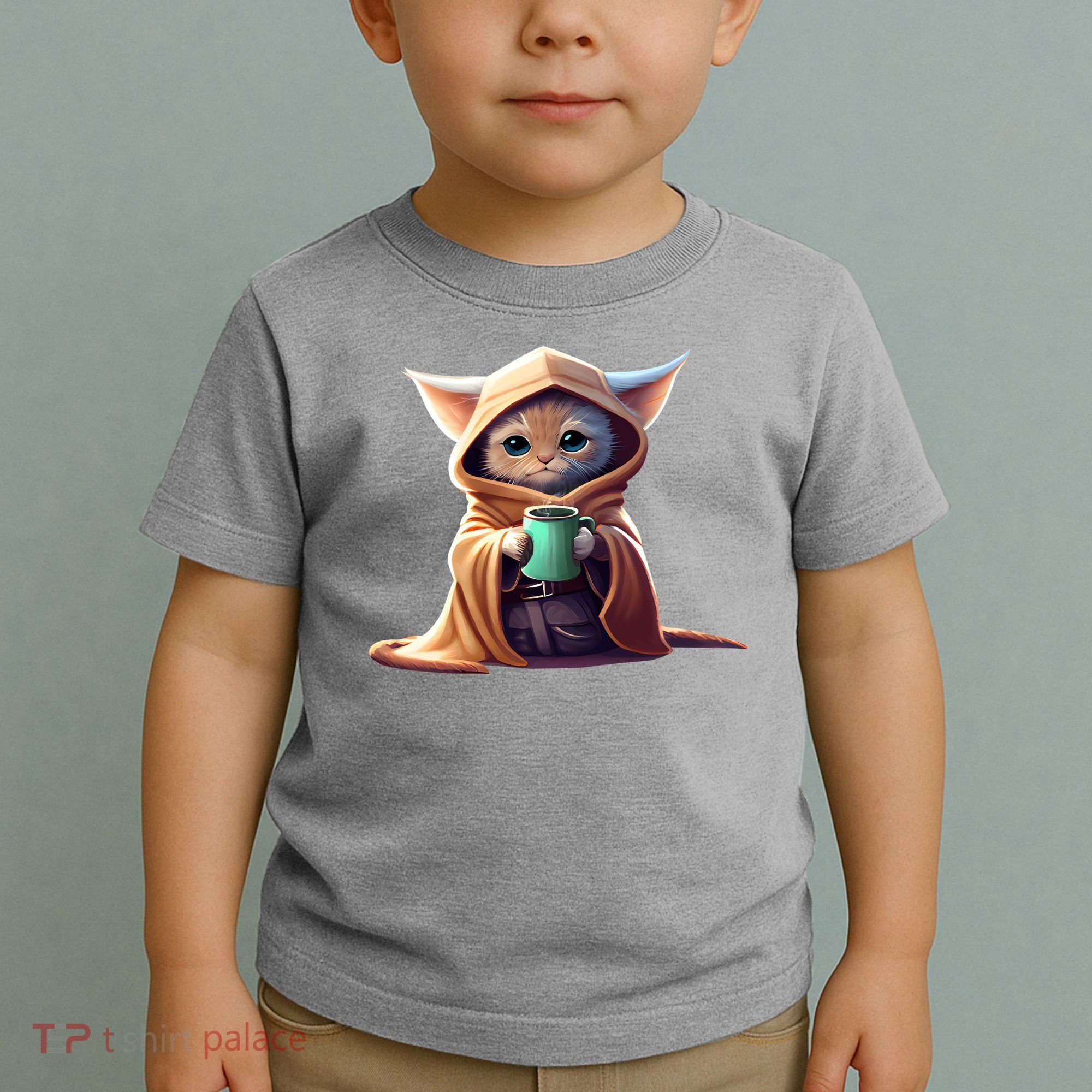 Cat Coffee Lover Kitten Baby Cute Adorable Fan Art Gift Toddler T-Shirt