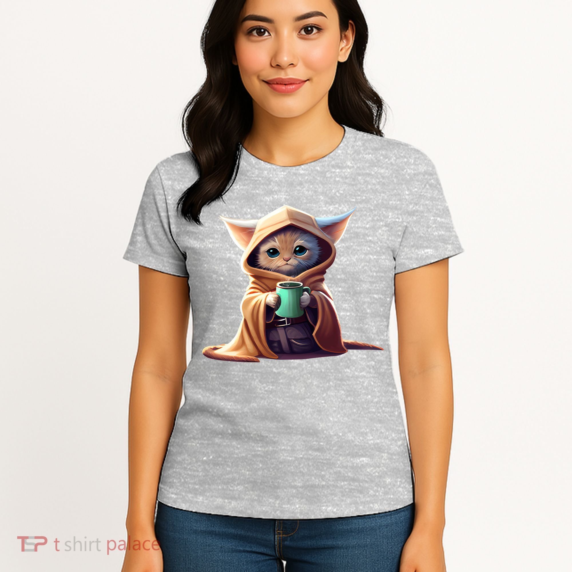 Cat Coffee Lover Kitten Baby Cute Adorable Fan Art Gift Women's T-Shirt