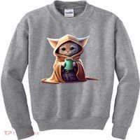 Cat Coffee Lover Kitten Baby Cute Adorable Fan Art Gift Kids Sweatshirt thumb 0