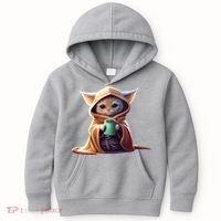 Cat Coffee Lover Kitten Baby Cute Adorable Fan Art Gift Kids Hoodie thumb 0