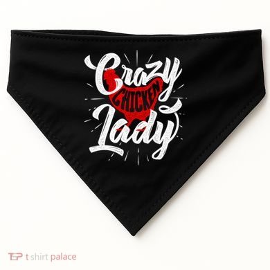 Crazy Chicken Lady Chickens Farmer Farming USA-Made Doggie Bandana