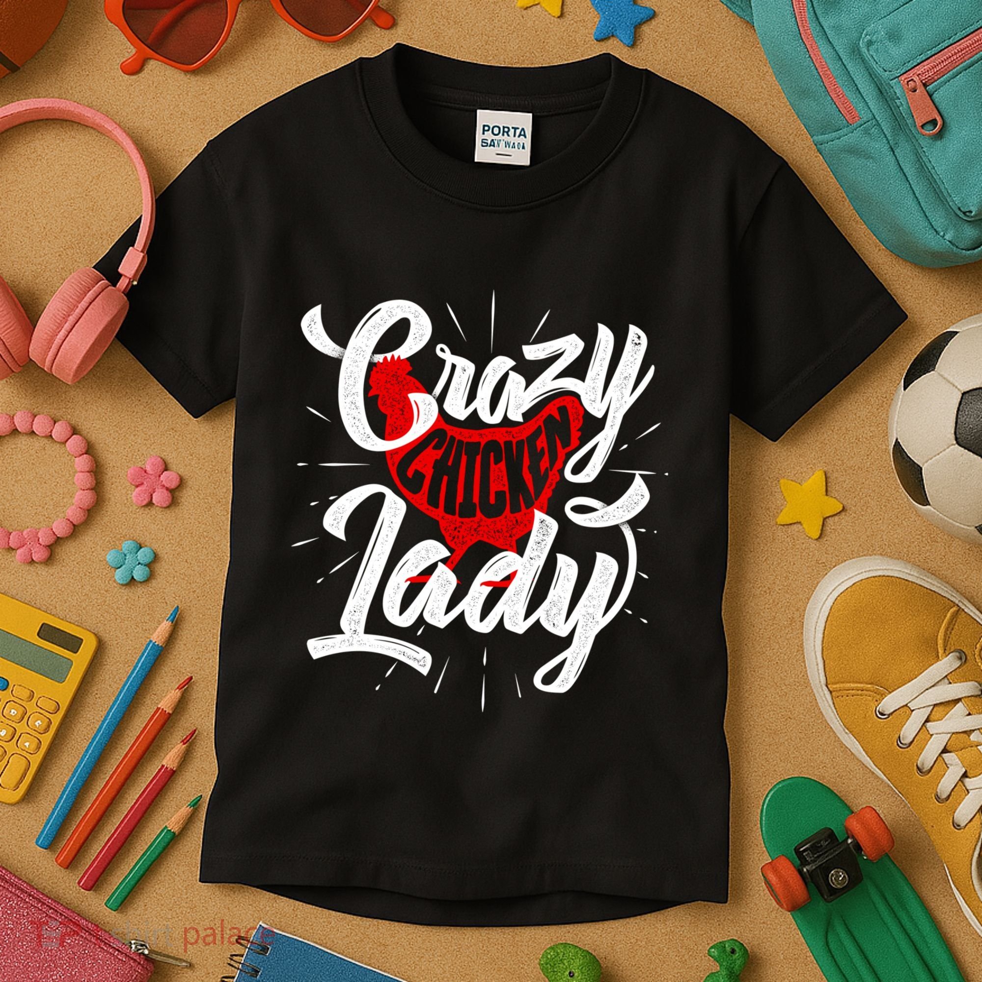 Crazy Chicken Lady Chickens Farmer Farming Kids T-Shirt