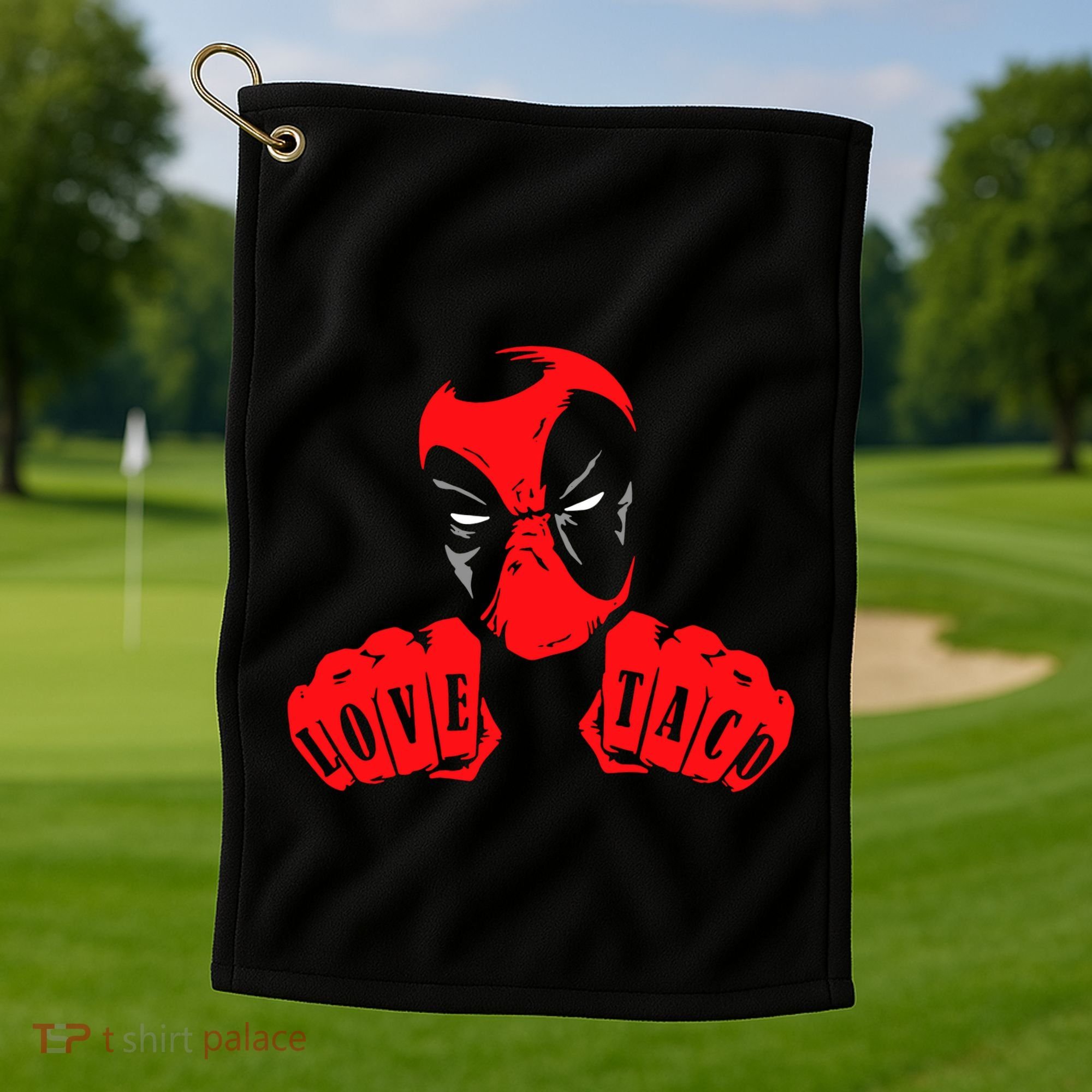 Cult Comic Love Taco Golf Towel