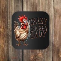 Crazy Chicken Lady Funny Farm Animal Coaster thumb 0