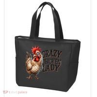 Crazy Chicken Lady Funny Farm Animal Tote Bag thumb 3