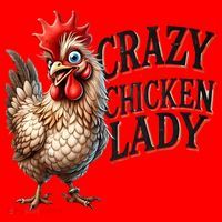 Crazy Chicken Lady Funny Farm Animal Santa Hat thumb 1