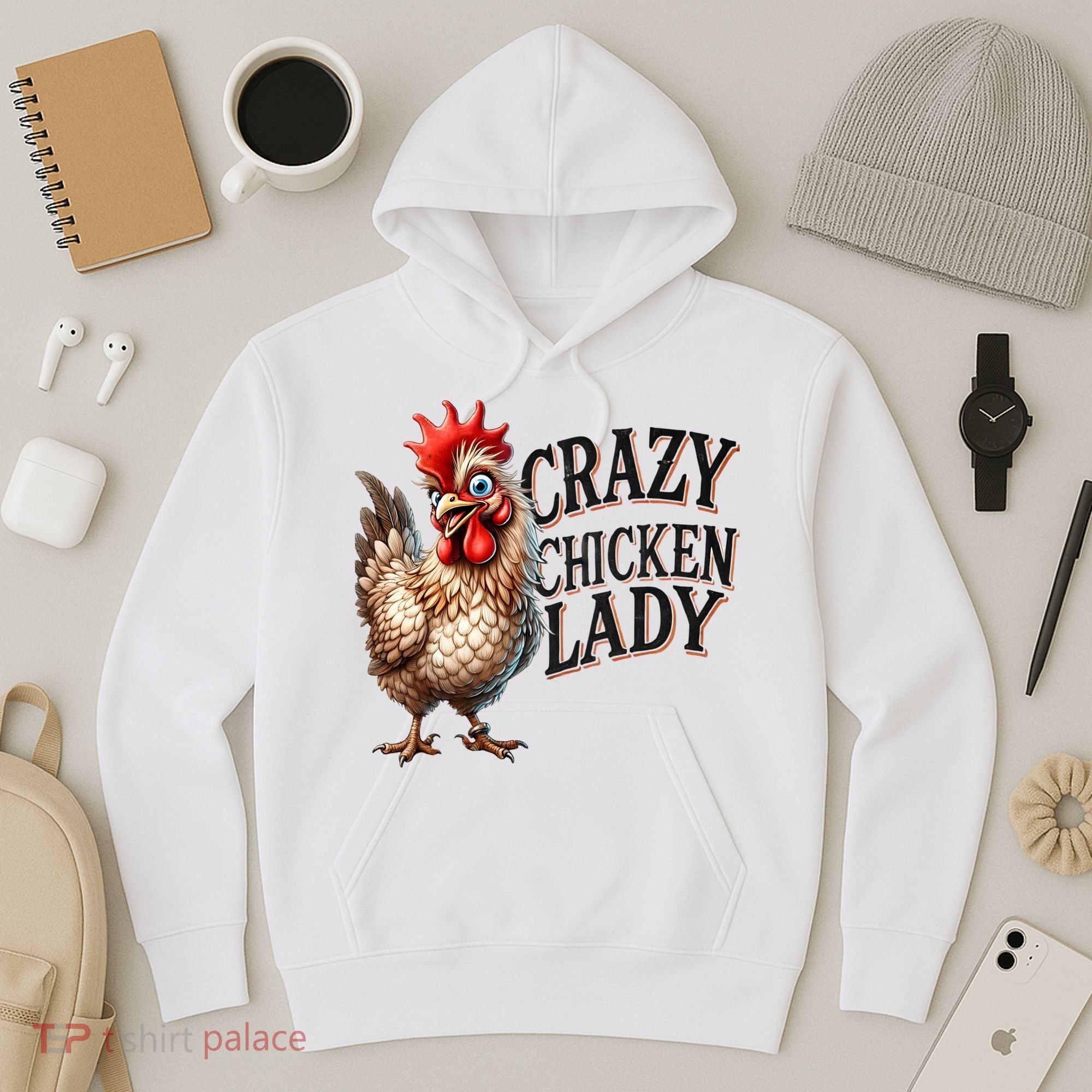 Crazy Chicken Lady Funny Farm Animal Hoodie
