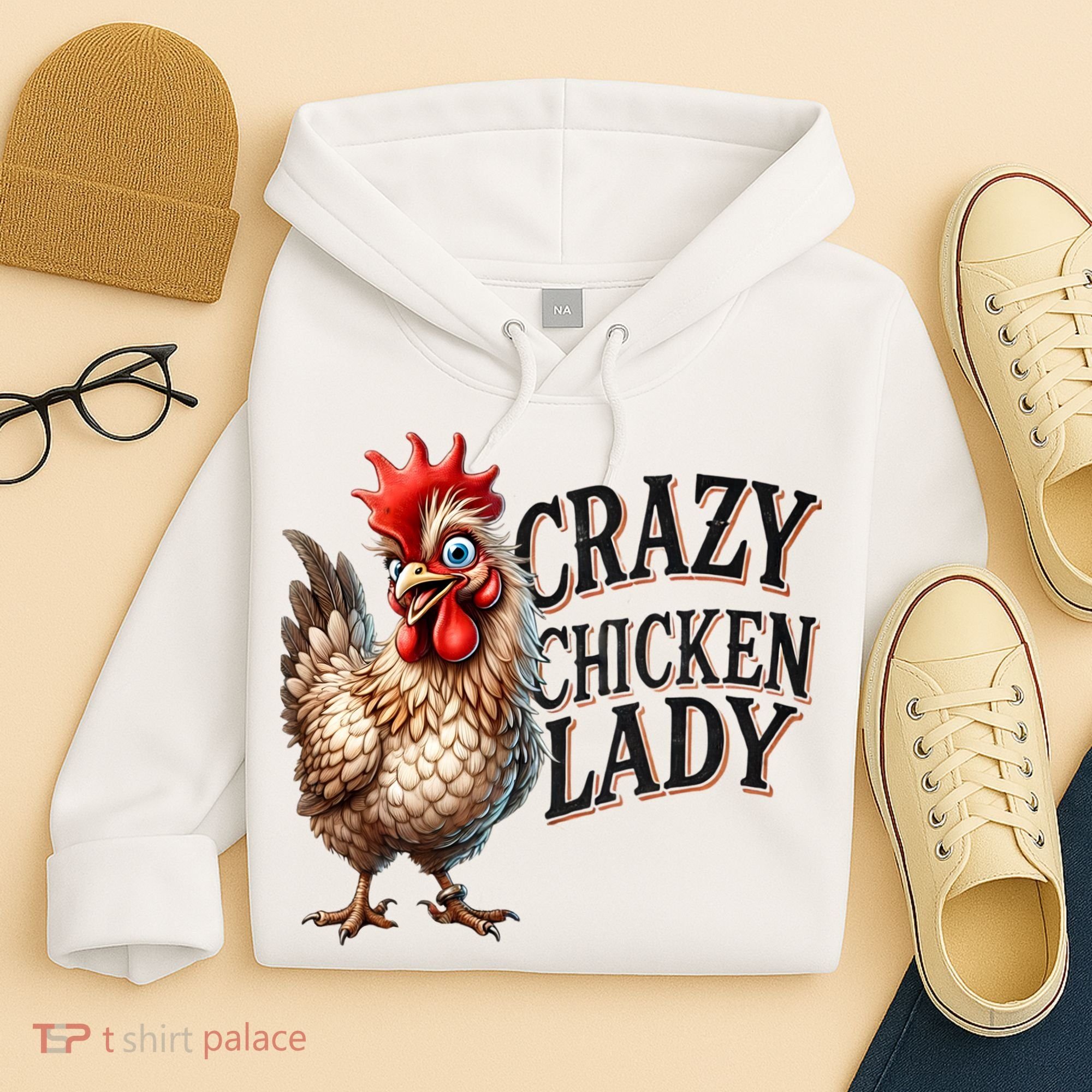 Crazy Chicken Lady Funny Farm Animal Hoodie