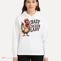 Crazy Chicken Lady Funny Farm Animal Hoodie thumb 5