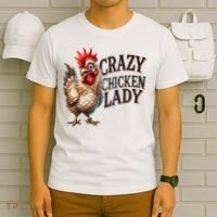 Crazy Chicken Lady Funny Farm Animal T-Shirt thumb 6