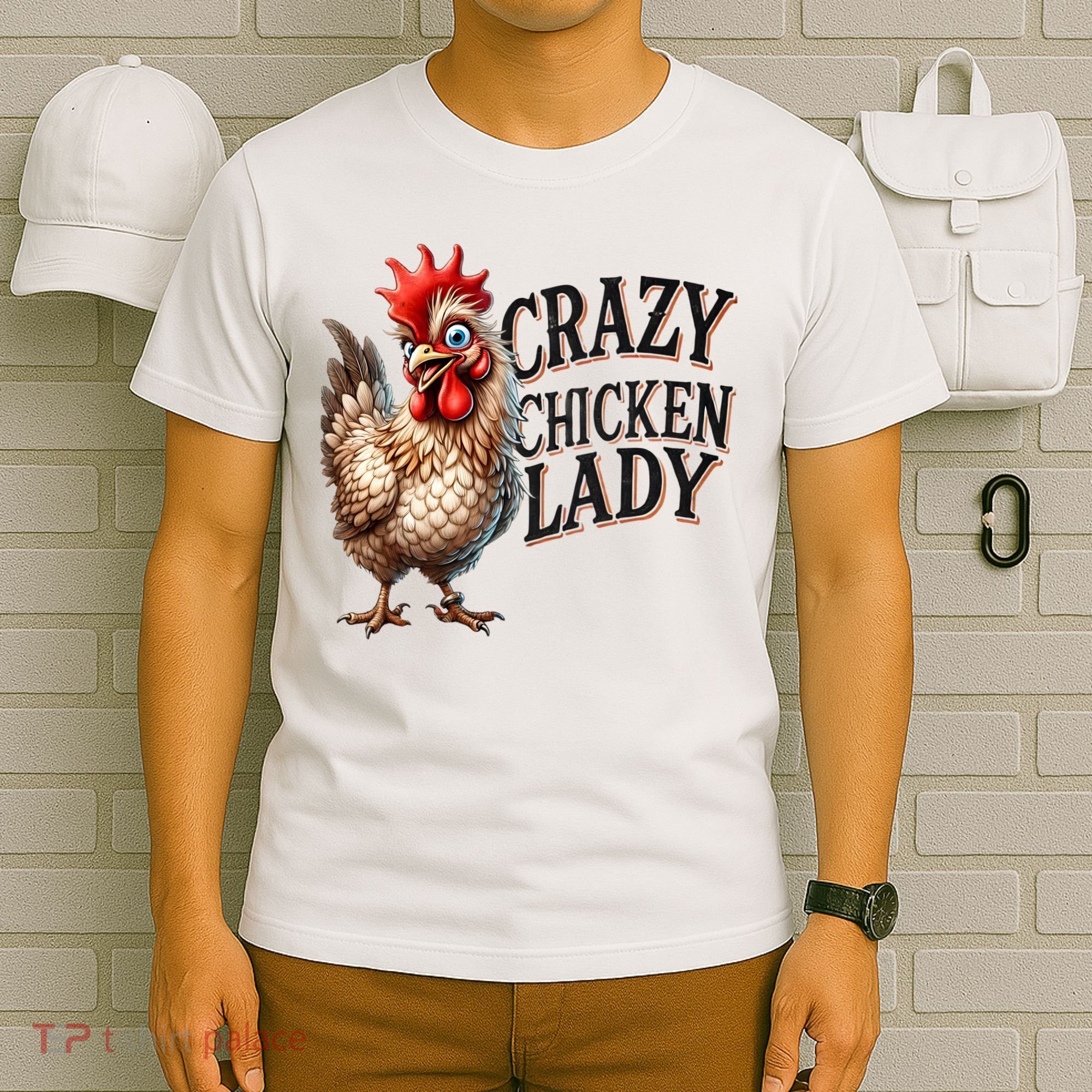 Crazy Chicken Lady Funny Farm Animal T-Shirt