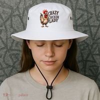 Crazy Chicken Lady Funny Farm Animal Bucket Hat thumb 3
