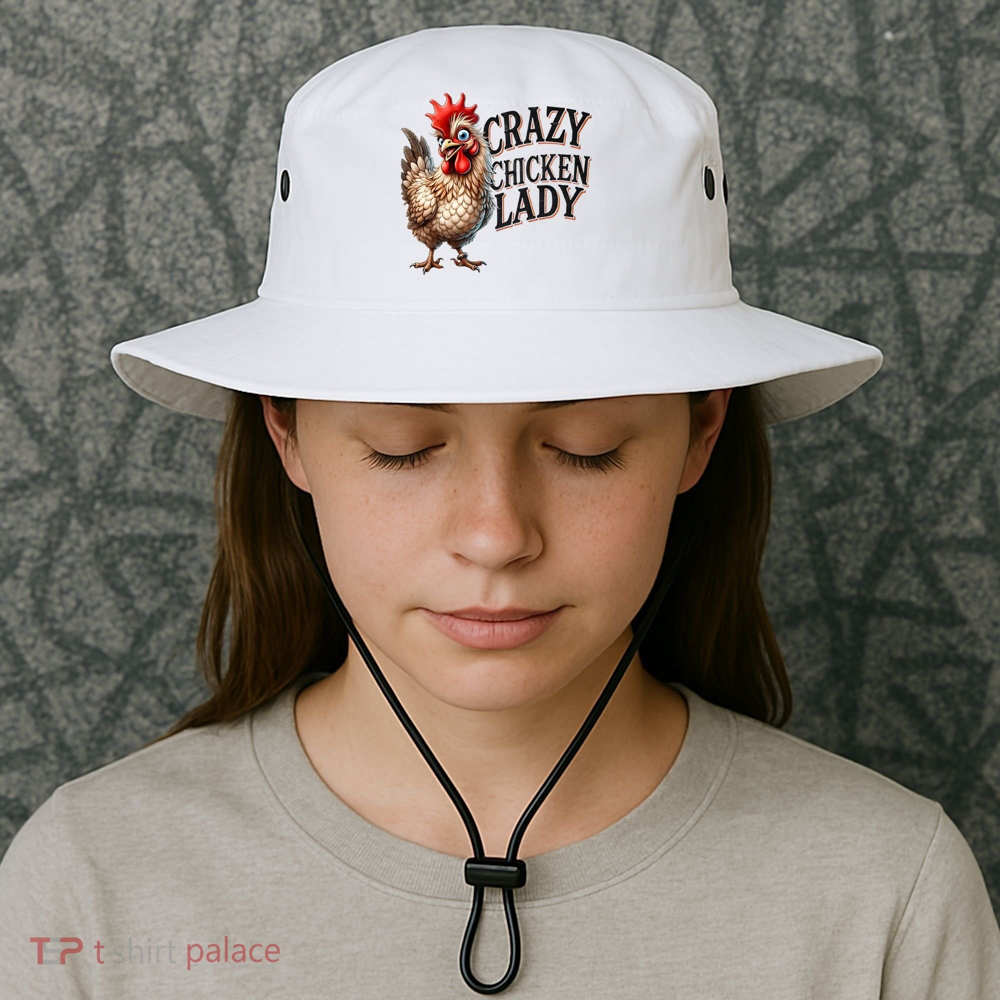 Crazy Chicken Lady Funny Farm Animal Bucket Hat