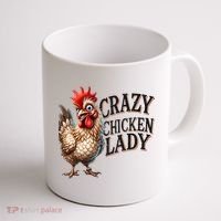 Crazy Chicken Lady Funny Farm Animal Coffee Mug thumb 1