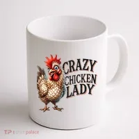 Crazy Chicken Lady Funny Farm Animal Coffee Mug thumb 1
