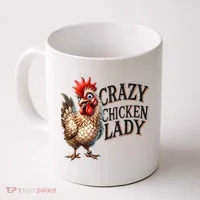 Crazy Chicken Lady Funny Farm Animal Coffee Mug thumb 0