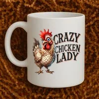 Crazy Chicken Lady Funny Farm Animal Coffee Mug thumb 2
