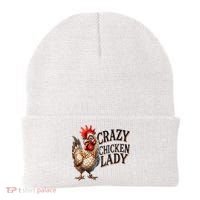 Crazy Chicken Lady Funny Farm Animal Beanie thumb 0