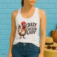 Crazy Chicken Lady Funny Farm Animal Women's Tank Top thumb 2