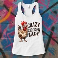 Crazy Chicken Lady Funny Farm Animal Women's Tank Top thumb 3