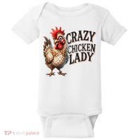 Crazy Chicken Lady Funny Farm Animal Baby Bodysuit thumb 0