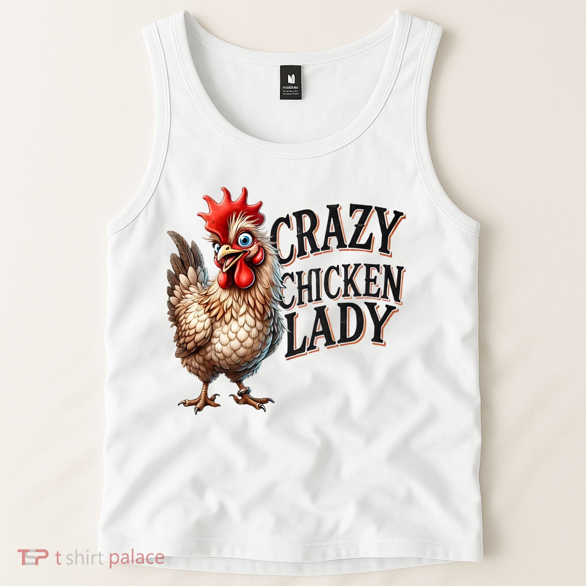 Crazy Chicken Lady Funny Farm Animal Tank Top