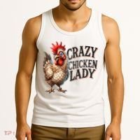 Crazy Chicken Lady Funny Farm Animal Tank Top thumb 3
