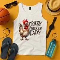 Crazy Chicken Lady Funny Farm Animal Tank Top thumb 4