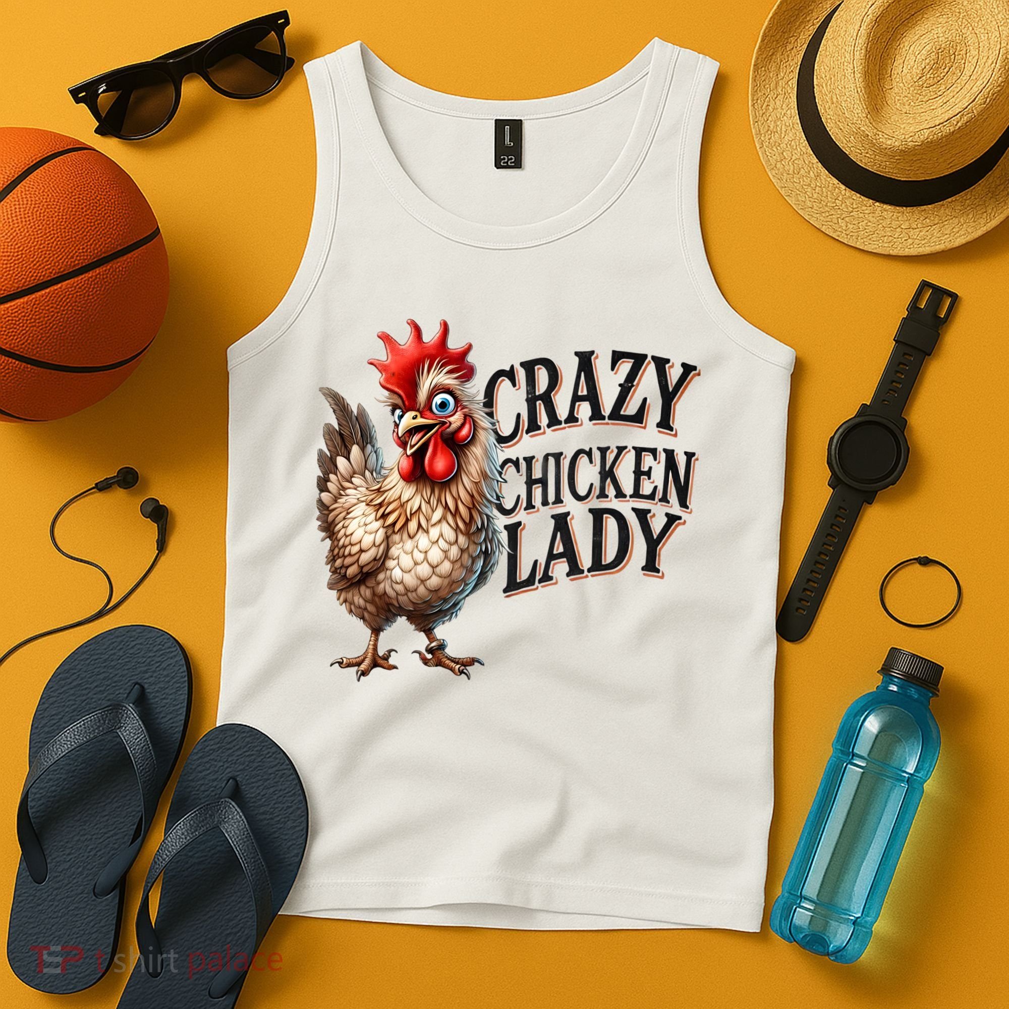 Crazy Chicken Lady Funny Farm Animal Tank Top