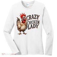 Crazy Chicken Lady Funny Farm Animal Women's Long Sleeve Shirt thumb 0