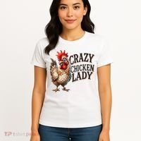 Crazy Chicken Lady Funny Farm Animal Women's T-Shirt thumb 4