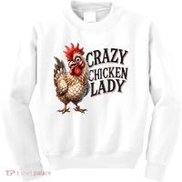 Crazy Chicken Lady Funny Farm Animal Kids Sweatshirt thumb 0