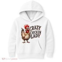 Crazy Chicken Lady Funny Farm Animal Kids Hoodie thumb 0