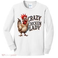 Crazy Chicken Lady Funny Farm Animal Kids Long Sleeve Shirt thumb 0