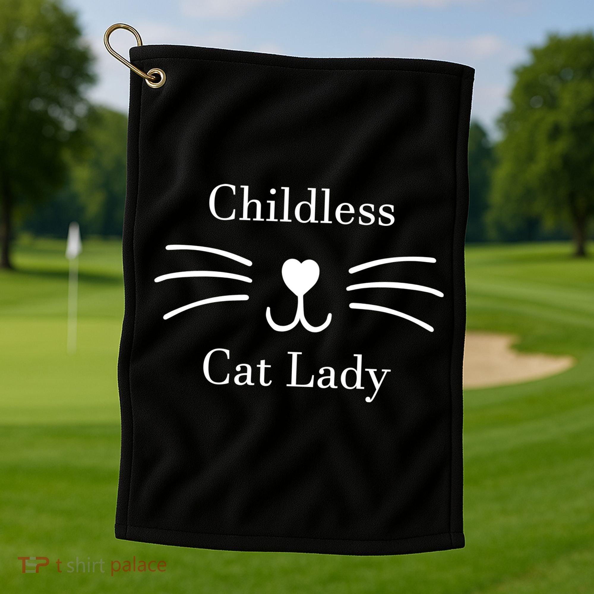 Childless Cat Lady Kamala Harris Golf Towel