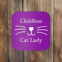 Childless Cat Lady Kamala Harris Coaster thumb 0