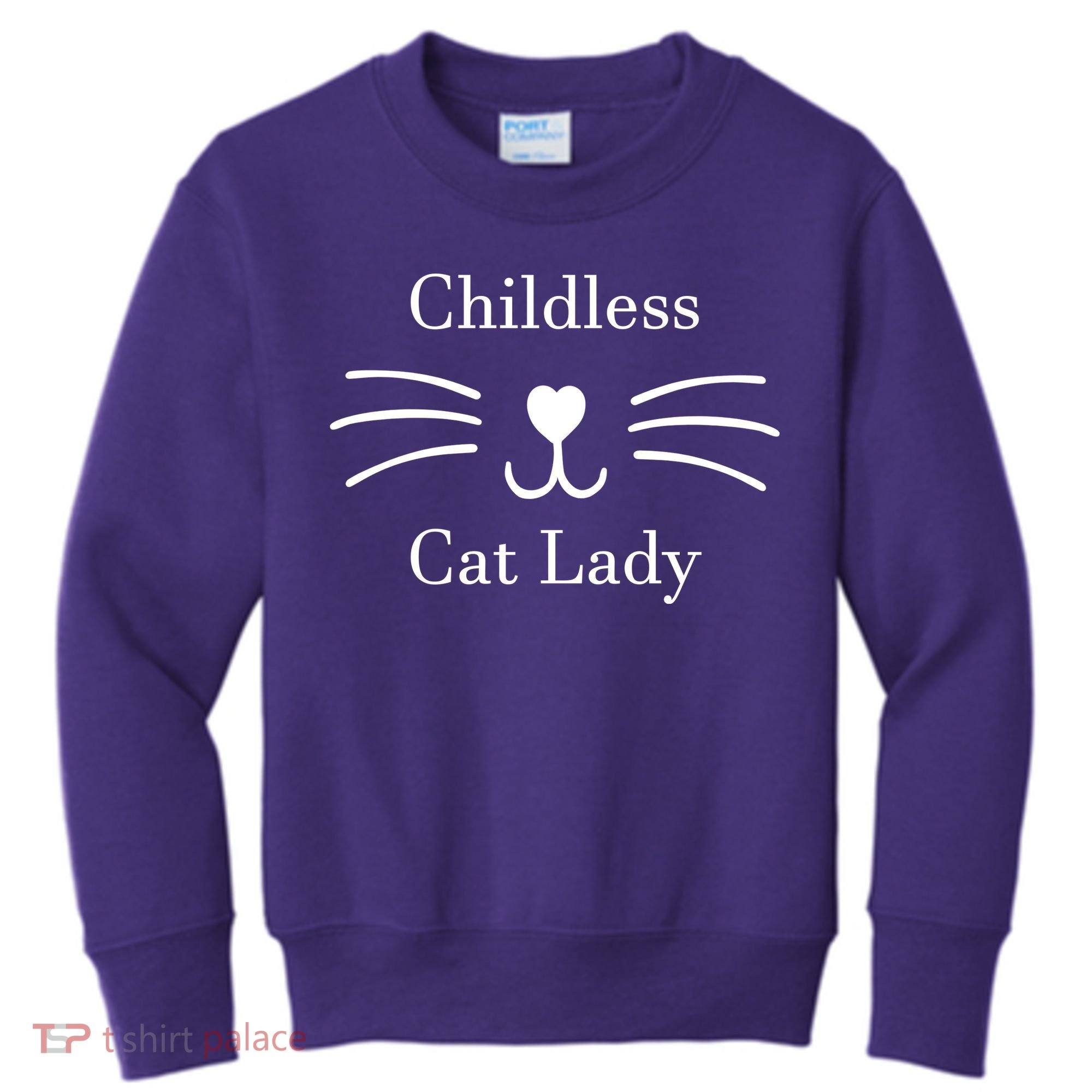 Childless Cat Lady Kamala Harris Kids Sweatshirt