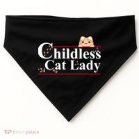 Childless Cat Lady 2024 Kamala Harris Election USA-Made Doggie Bandana thumb 0
