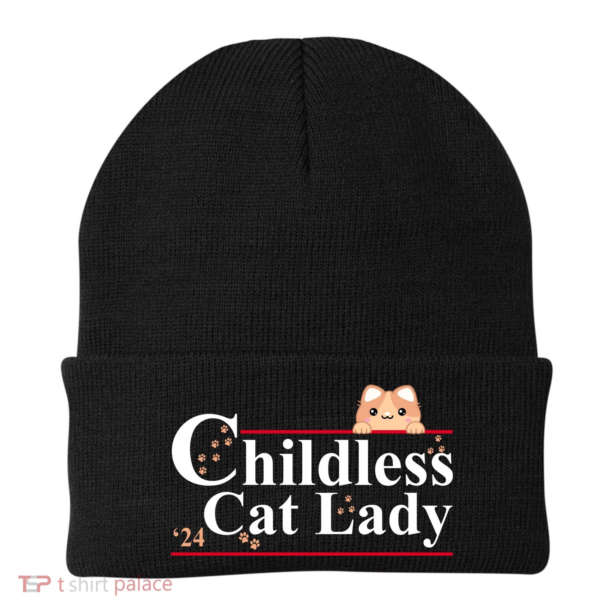 Childless Cat Lady 2024 Kamala Harris Election Beanie