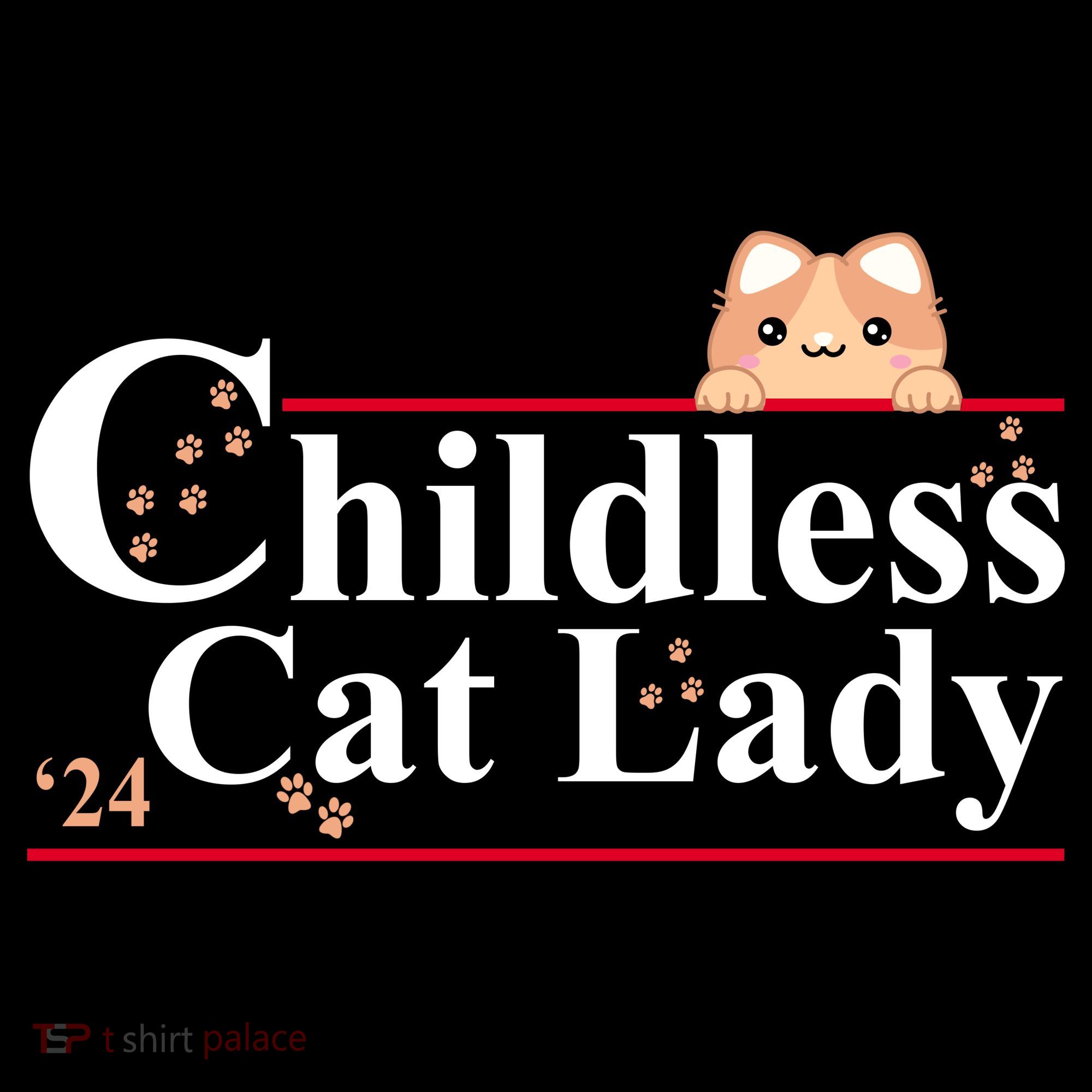 Childless Cat Lady 2024 Kamala Harris Election Women's Hoodie