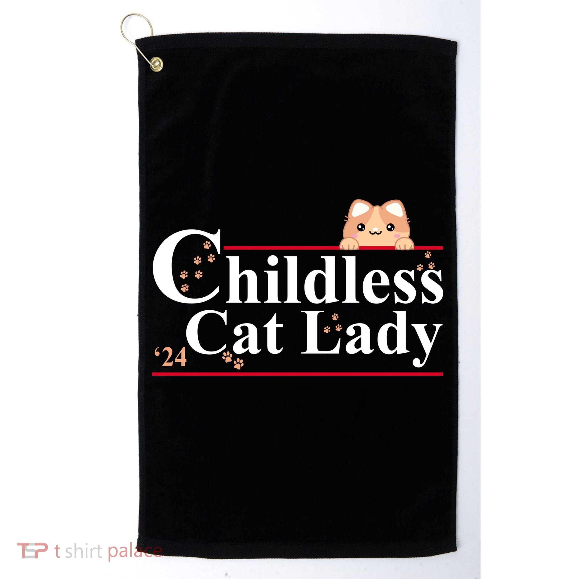 Childless Cat Lady 2024 Kamala Harris Election Golf Towel